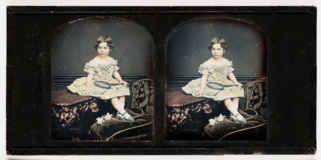 Uma jovem garota, c.1855 (estéreo-daguerreótipo) de Thomas Richard Williams