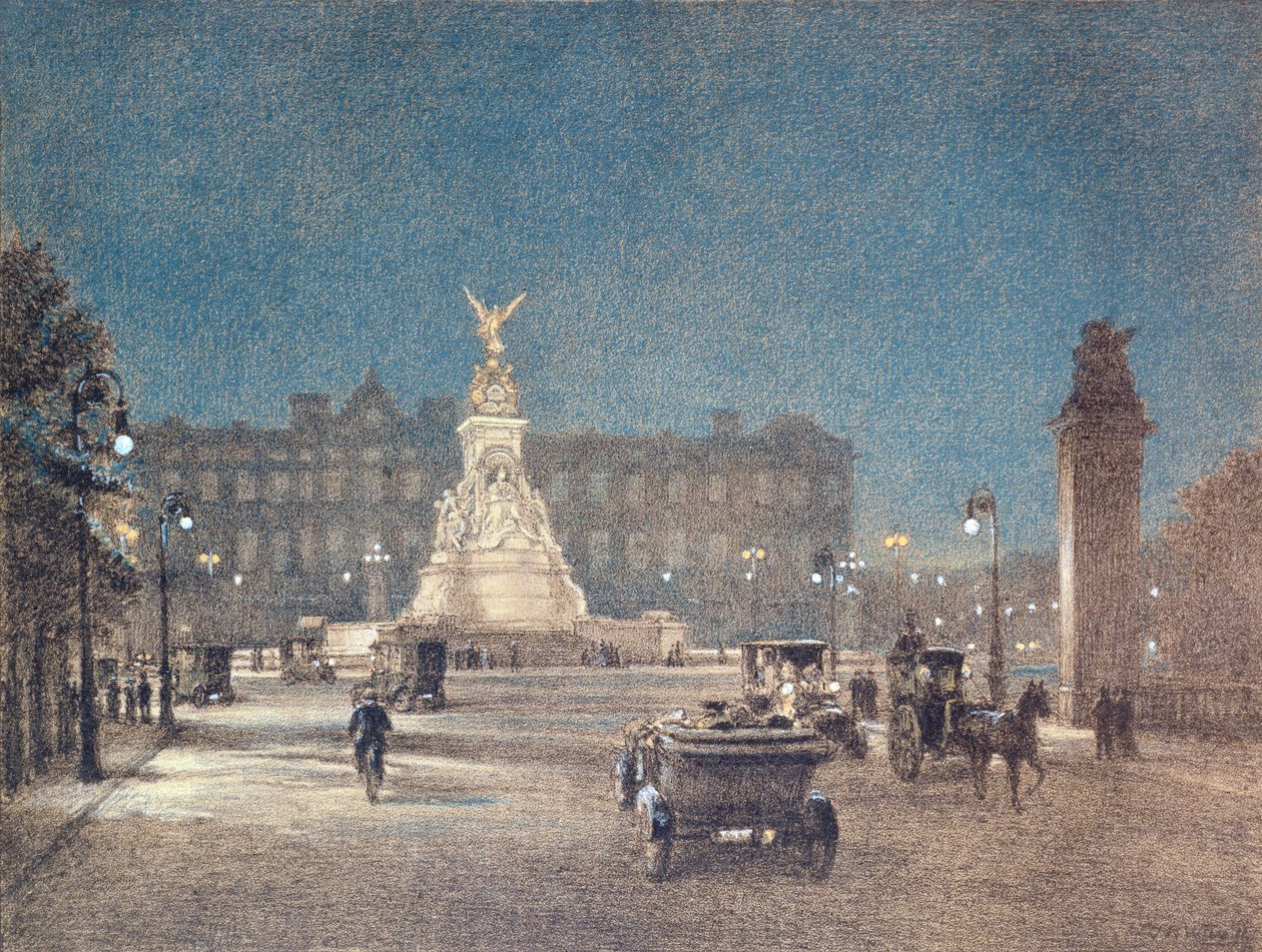 Vista do Palácio de Buckingham publicada por WM Power, 1912 de Thomas Robert Way