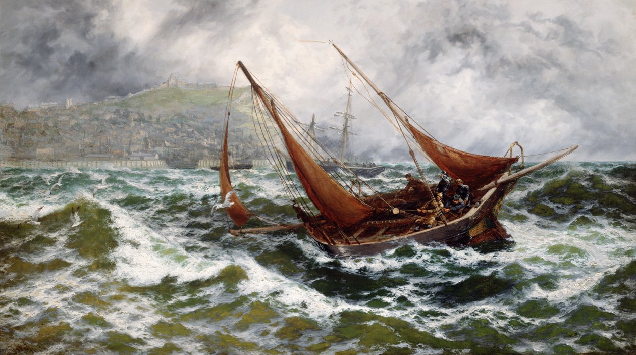 Tempestade conduzida fora de Scarborough de Thomas Rose Miles