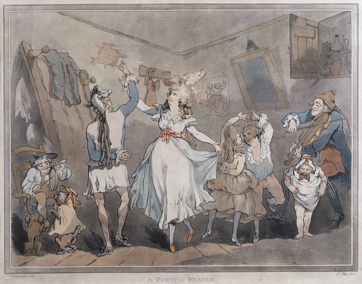 Uma família francesa, gravada por Samuel Alken (1756-1823), 1785 (par de 84561) de Thomas Rowlandson