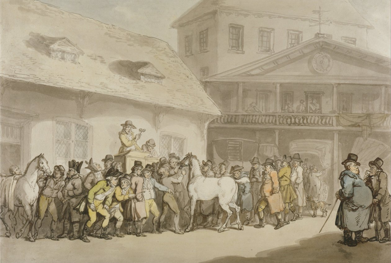 A Horse Sale em Hopkinss Repository, Barbican de Thomas Rowlandson