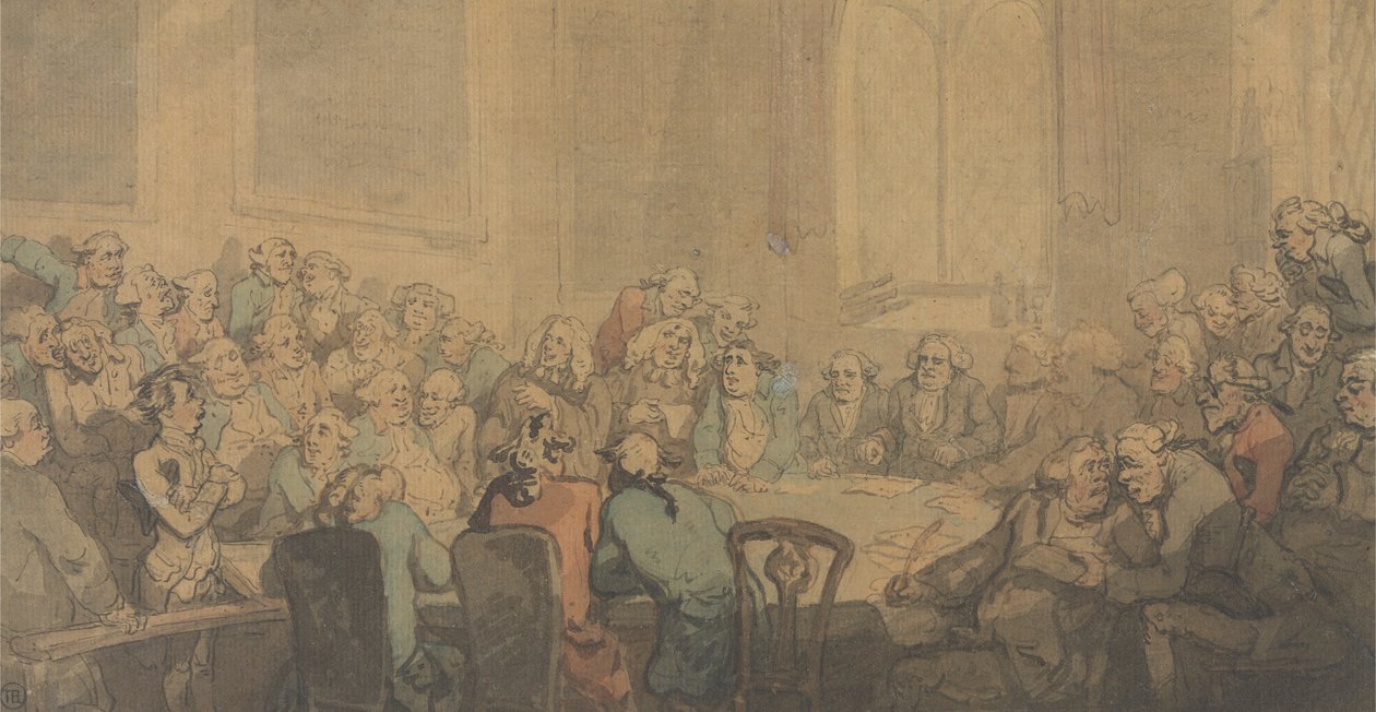 Uma discussão legal de Thomas Rowlandson