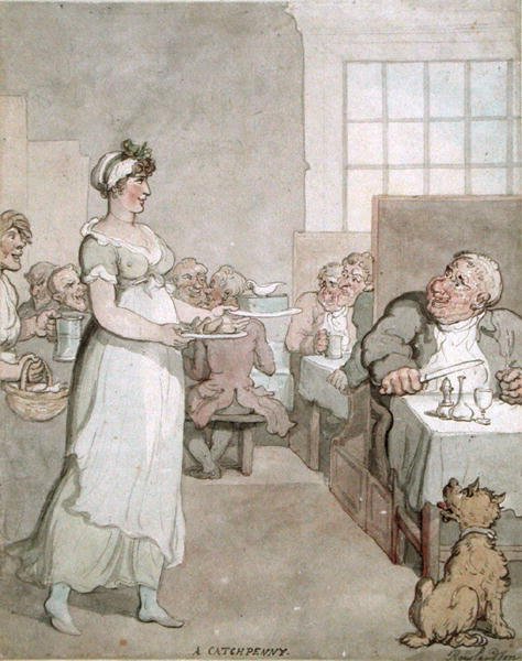 Uma Penny Slap Bang Shop (caneta e tinta e wc no papel) de Thomas Rowlandson