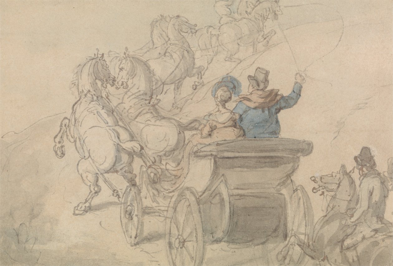 Um Phaeton e seis de Thomas Rowlandson