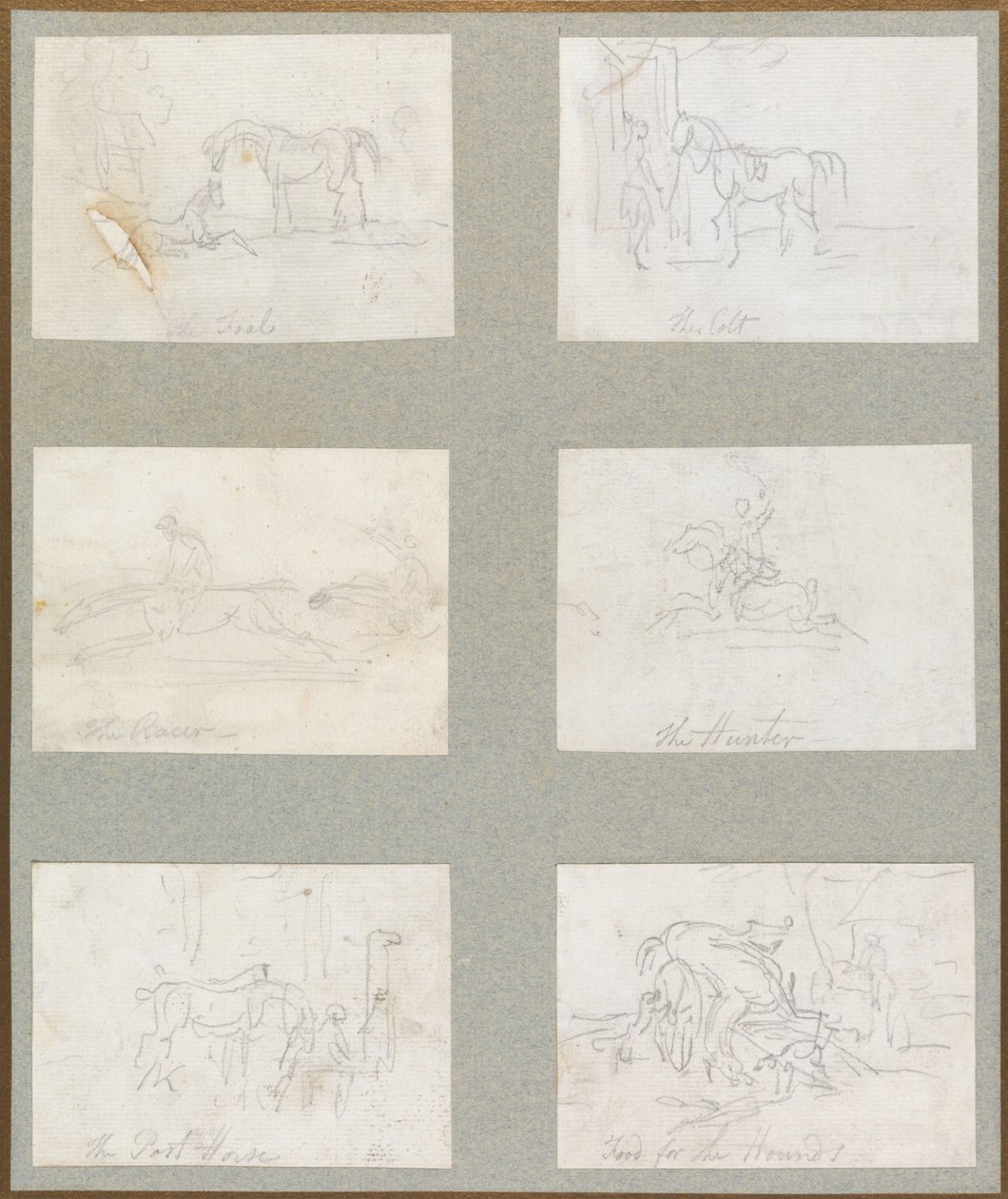Idades do Cavalo - O Potro, O Potro, O Piloto, O Caçador, O Pós-Cavalo, Comida para os Cães de Thomas Rowlandson