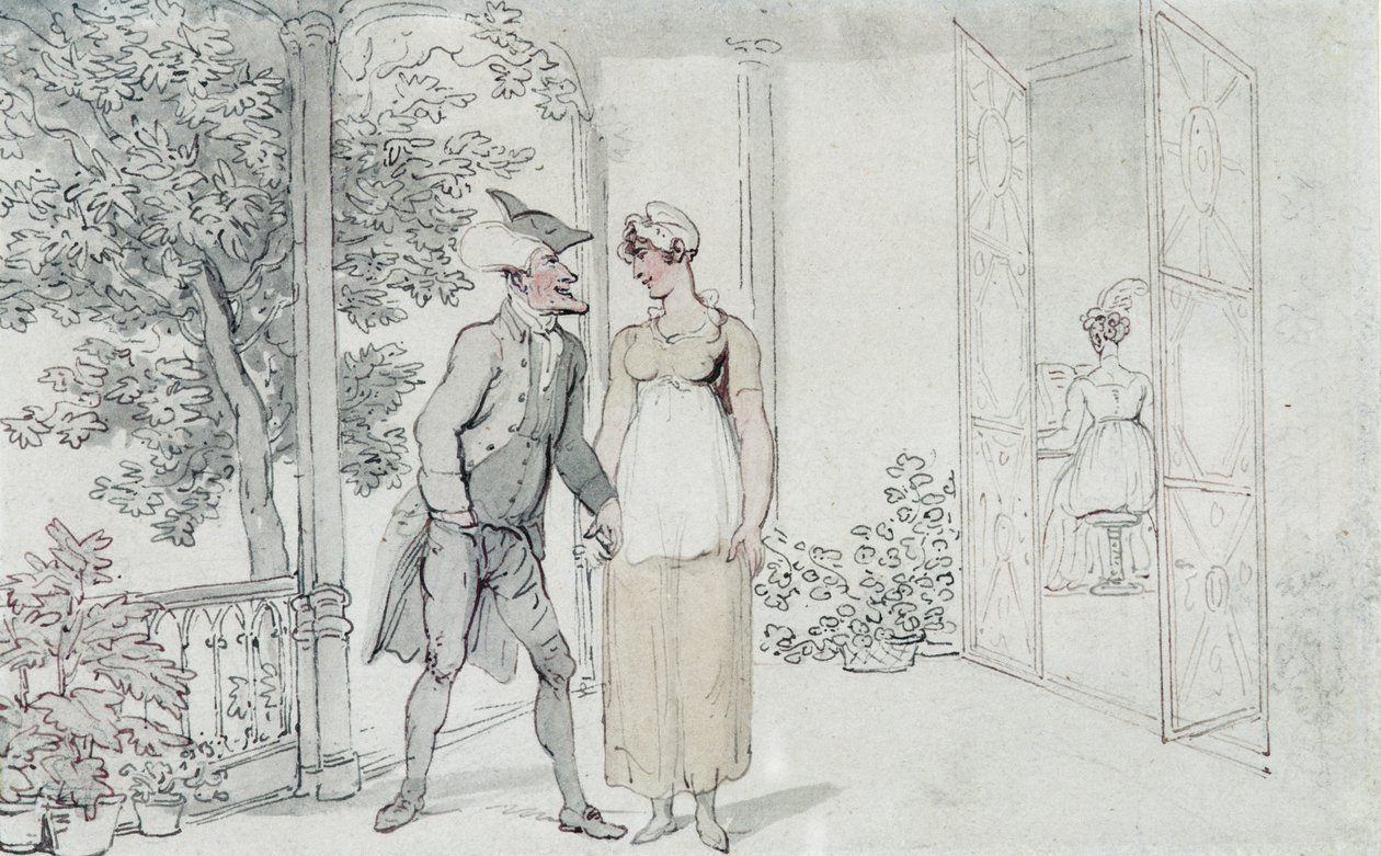 Atenções amorosas, c.1800 de Thomas Rowlandson