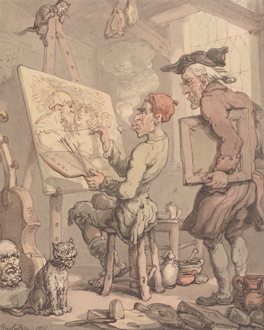 Um estúdio de artistas de Thomas Rowlandson