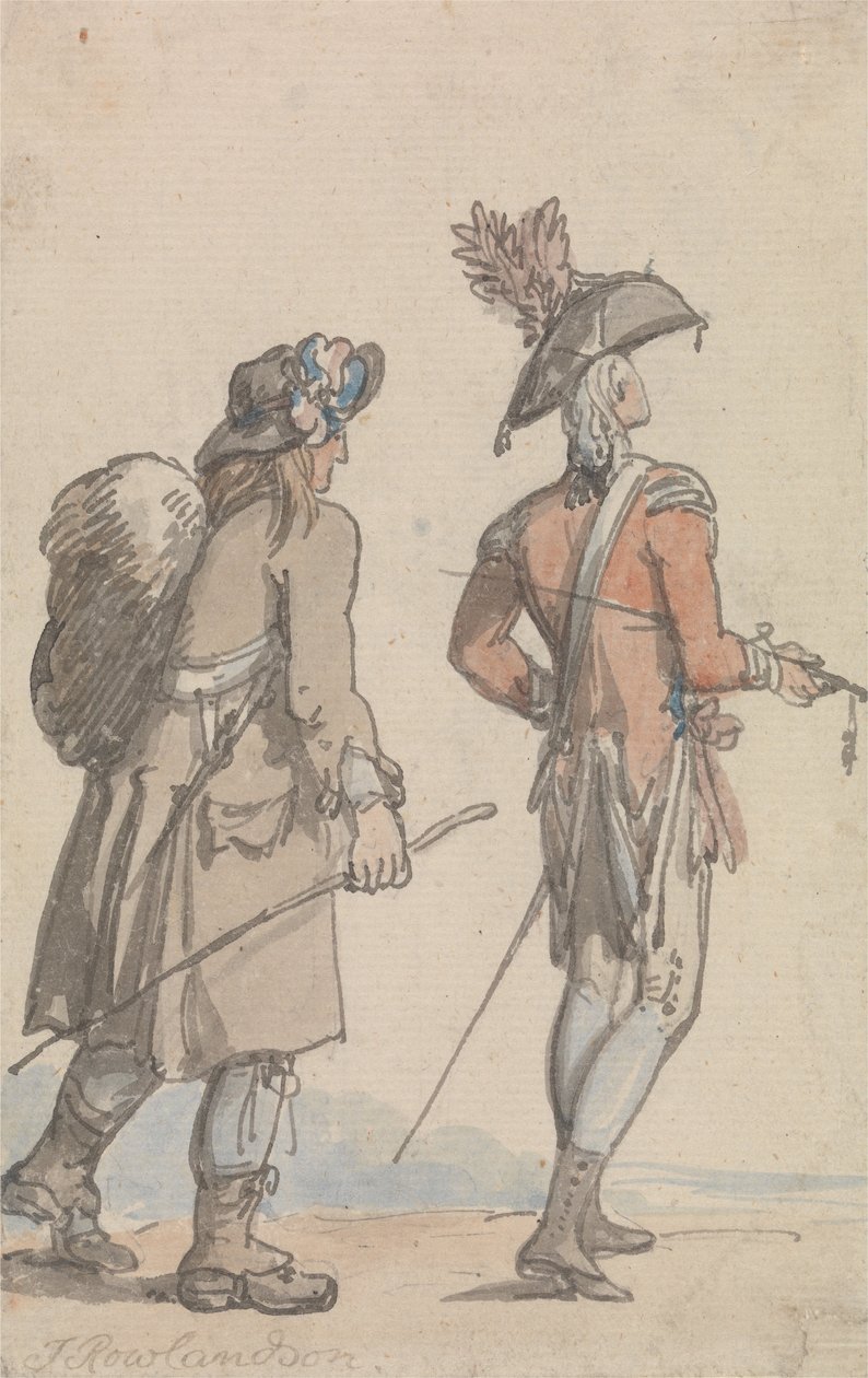 Um oficial e seu servo de Thomas Rowlandson