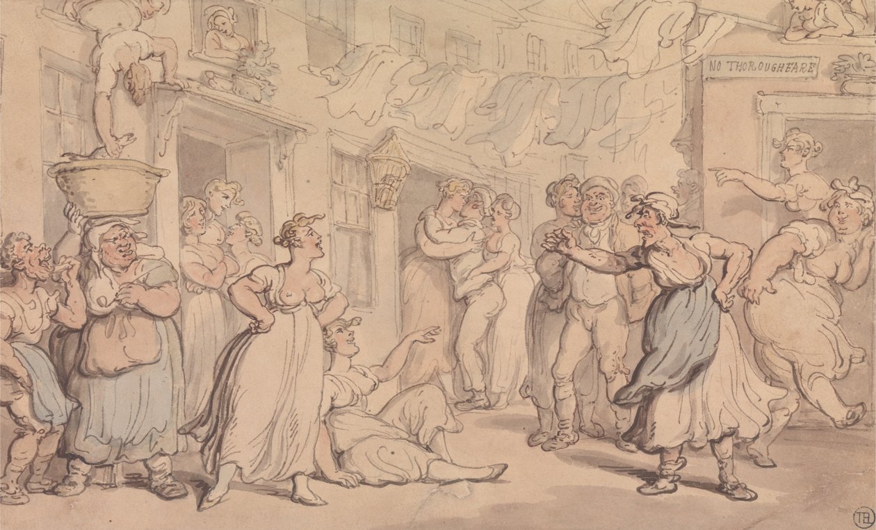 Cena zangada em uma rua de Thomas Rowlandson