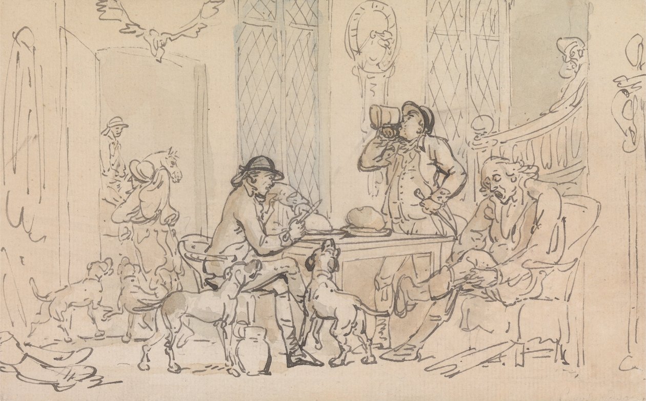 Café da manhã antes da caçada de Thomas Rowlandson