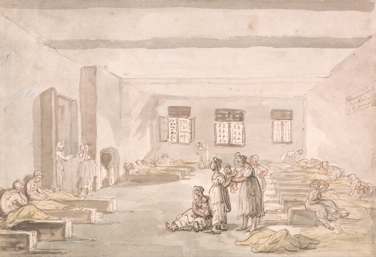 Bridewell, o quarto da passagem, casa da correção de Thomas Rowlandson
