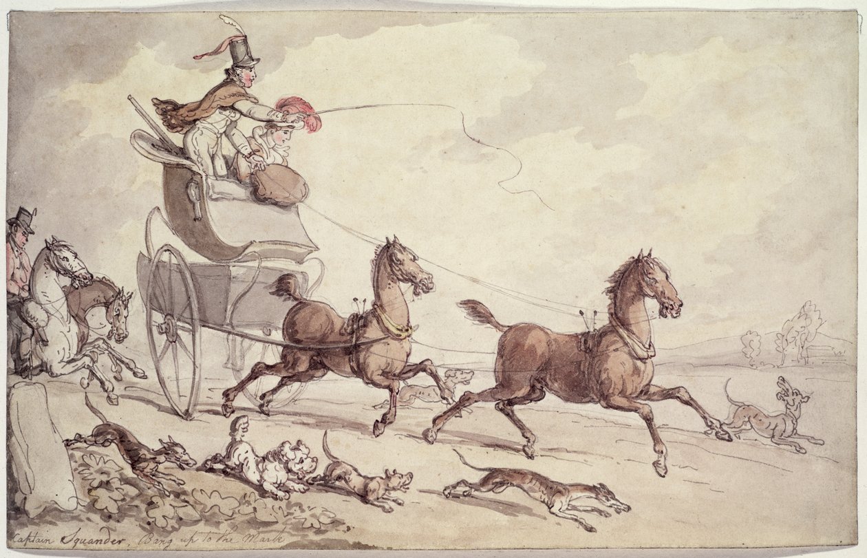 Capitão Squander, Bata até a marca (caneta, wc e lápis no papel) de Thomas Rowlandson