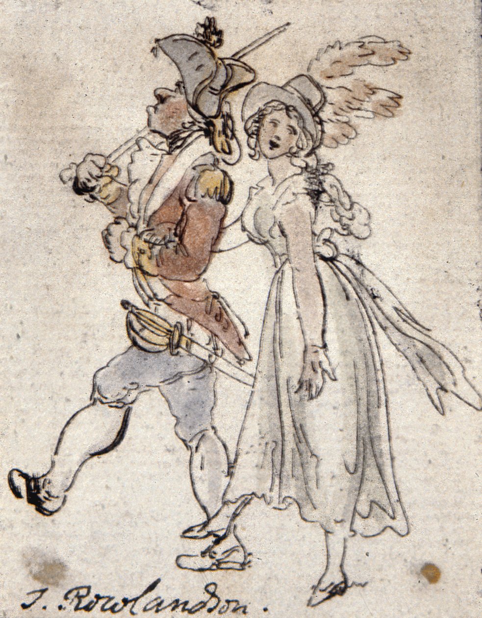 Caricatura (gravura colorida à mão) de Thomas Rowlandson