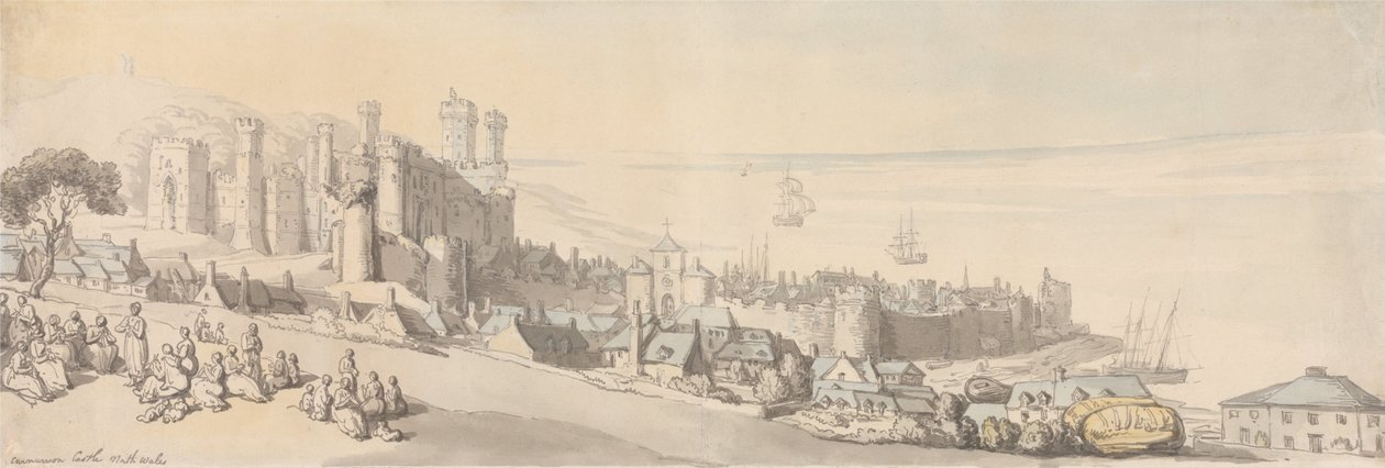 Carnarvon Castle, North Wales de Thomas Rowlandson