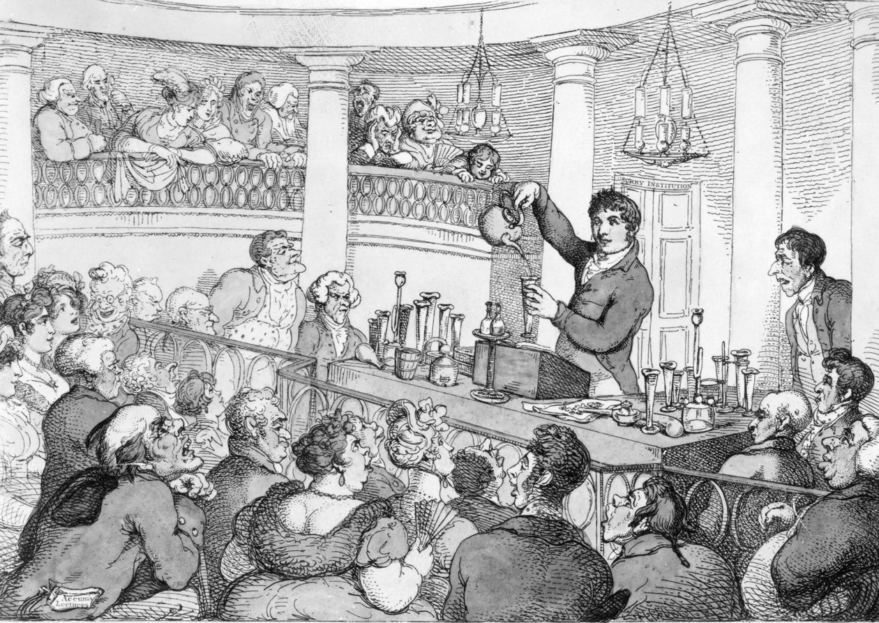 Palestras Químicas, c.1809 de Thomas Rowlandson