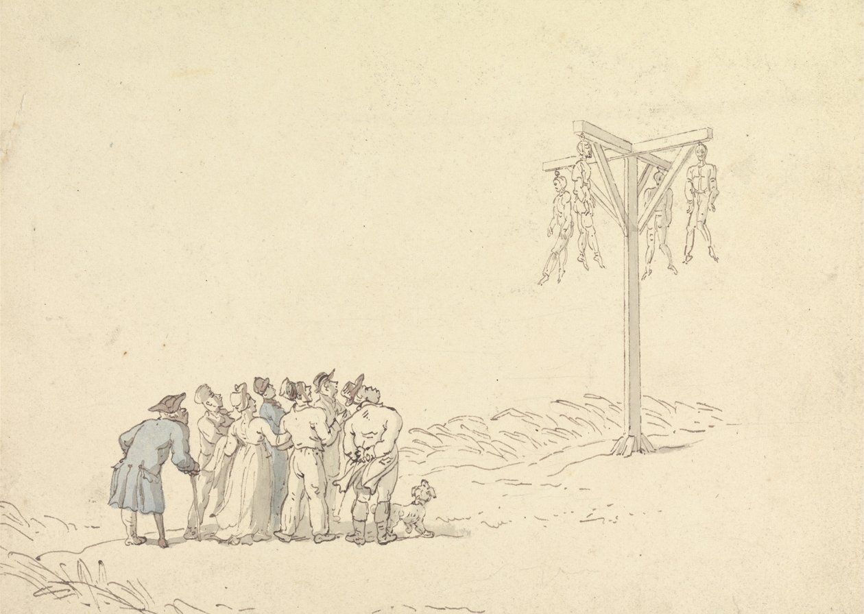 Multidão, por, um, gibbet de Thomas Rowlandson