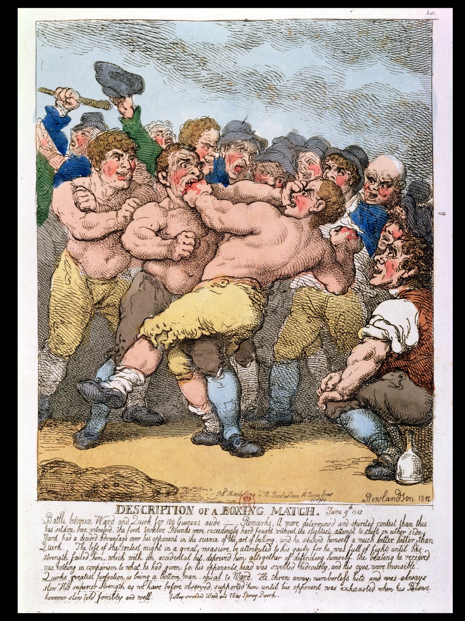 Descrição de um jogo de boxe, 1812 (gravura a cores) de Thomas Rowlandson