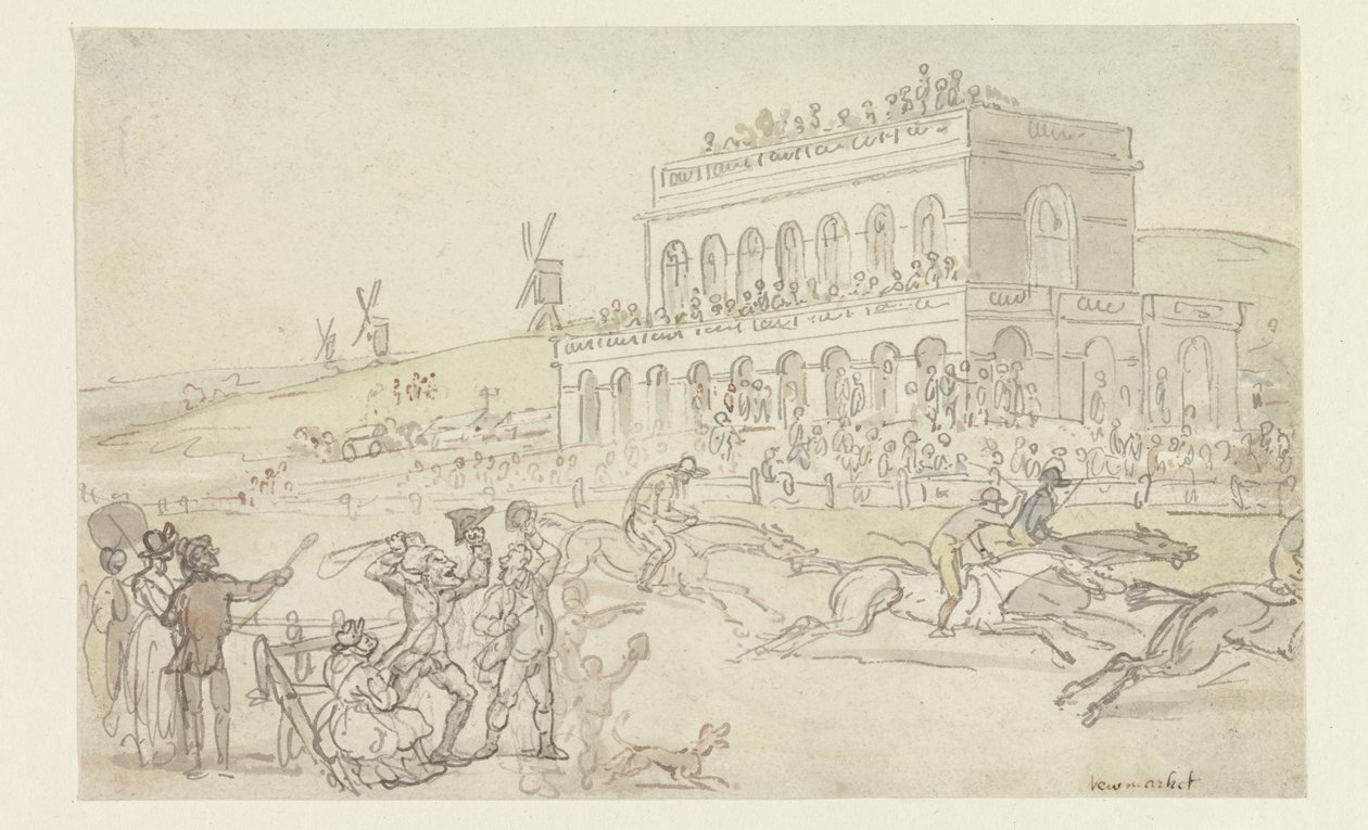 Doctor Syntax perde o seu dinheiro no Race Ground em York (caneta e tinta com wc no papel) de Thomas Rowlandson