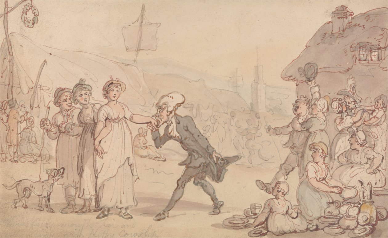 Dr. Syntax com Kitty Cowslip de Thomas Rowlandson