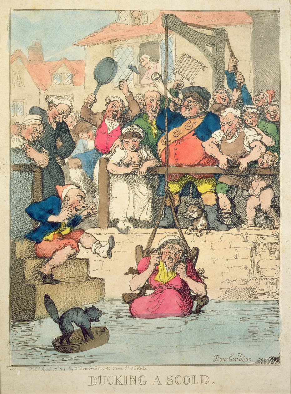 Ducking uma bronca, 1812 de Thomas Rowlandson
