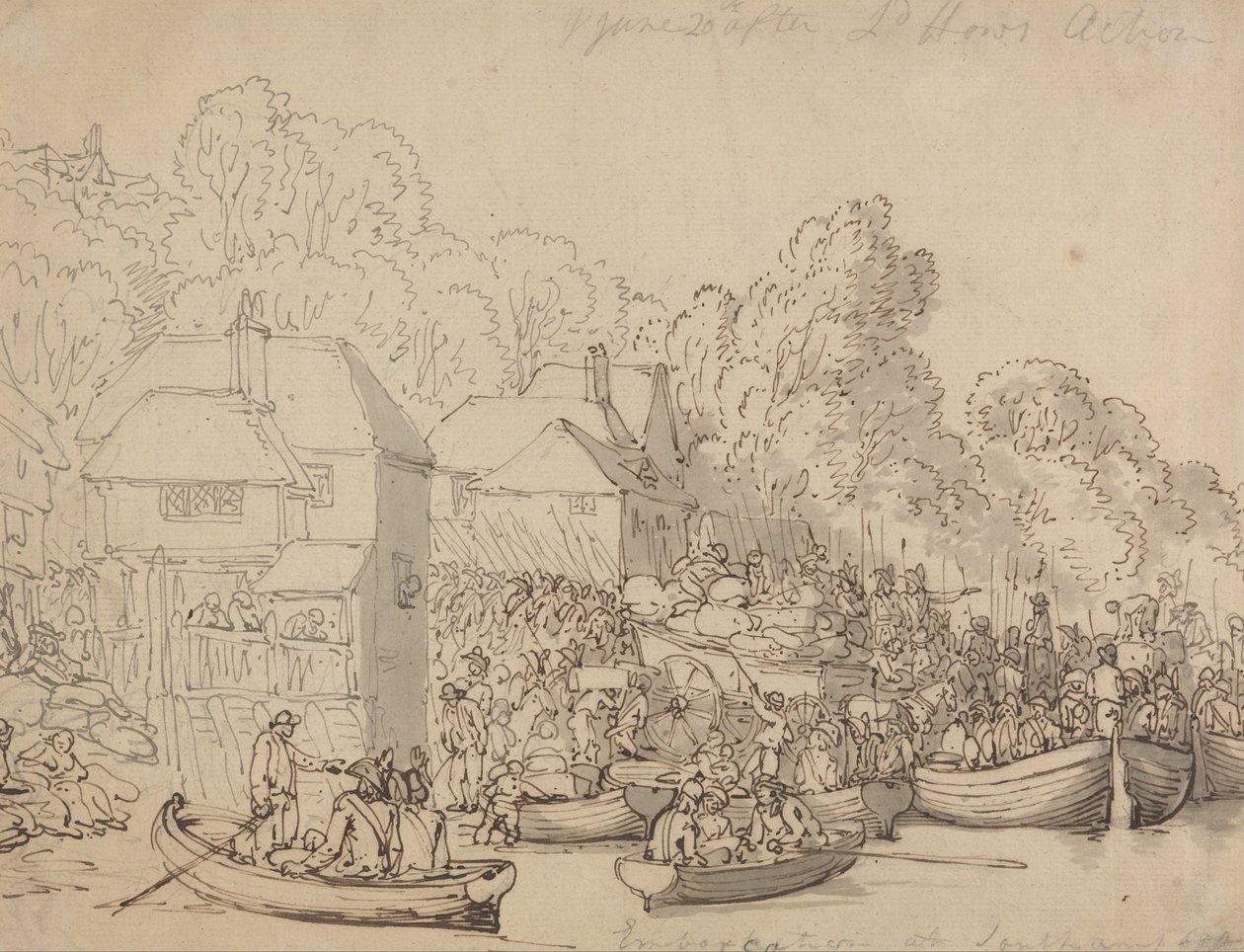 Embarque em Southampton, 20 de junho de 1794 (Versão A) de Thomas Rowlandson