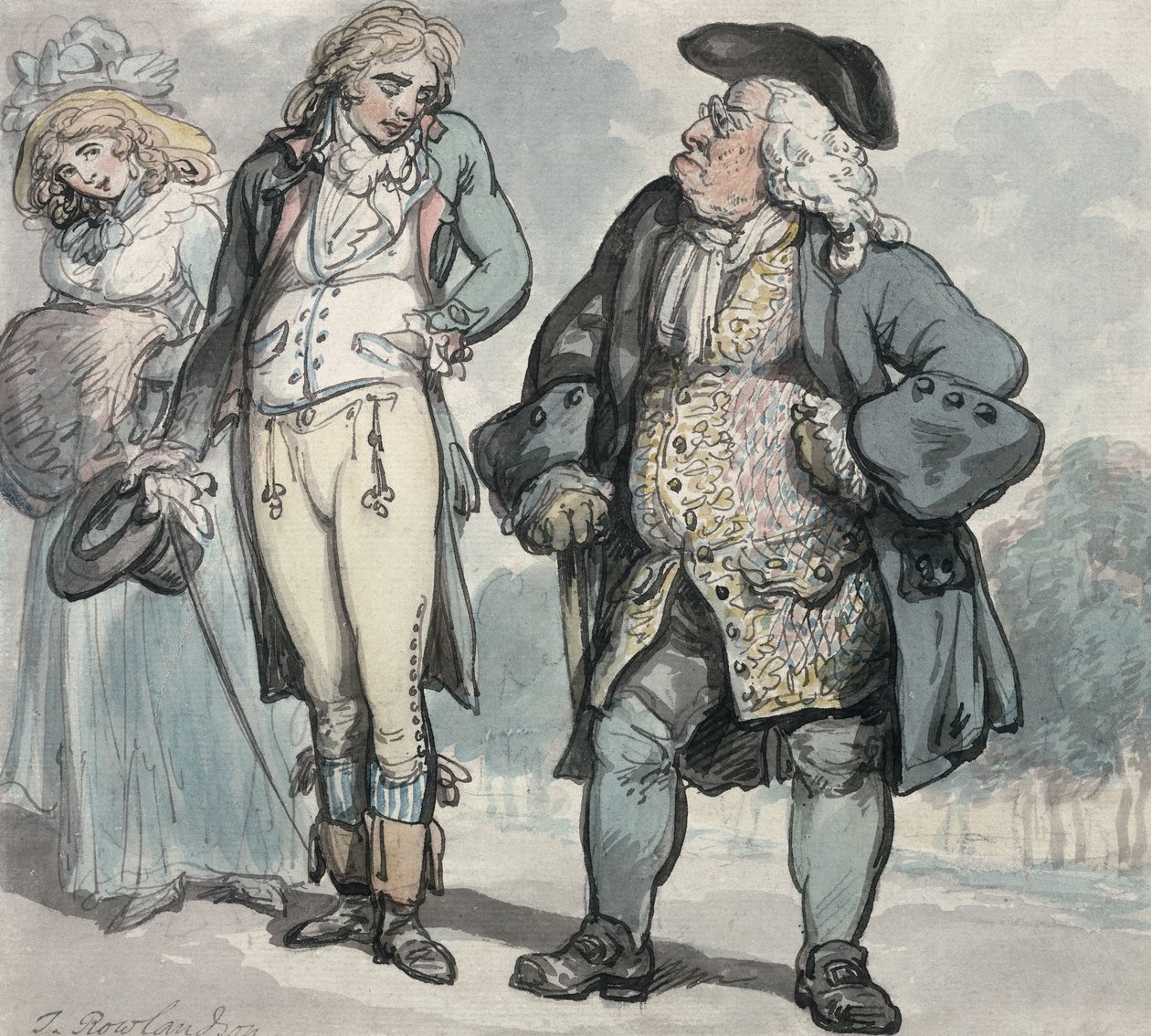 Desgraça do Pai (caneta, wc e lápis no papel) de Thomas Rowlandson