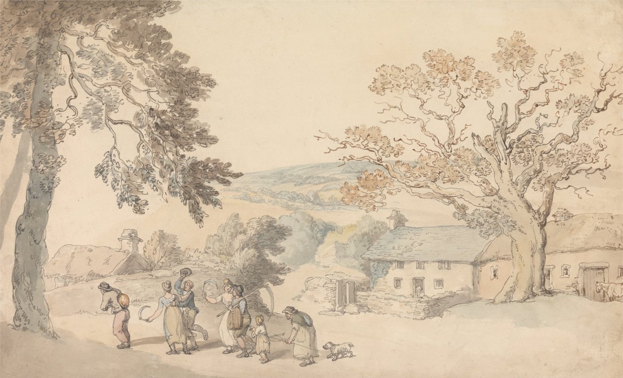 Colheitadeiras Definindo de Thomas Rowlandson