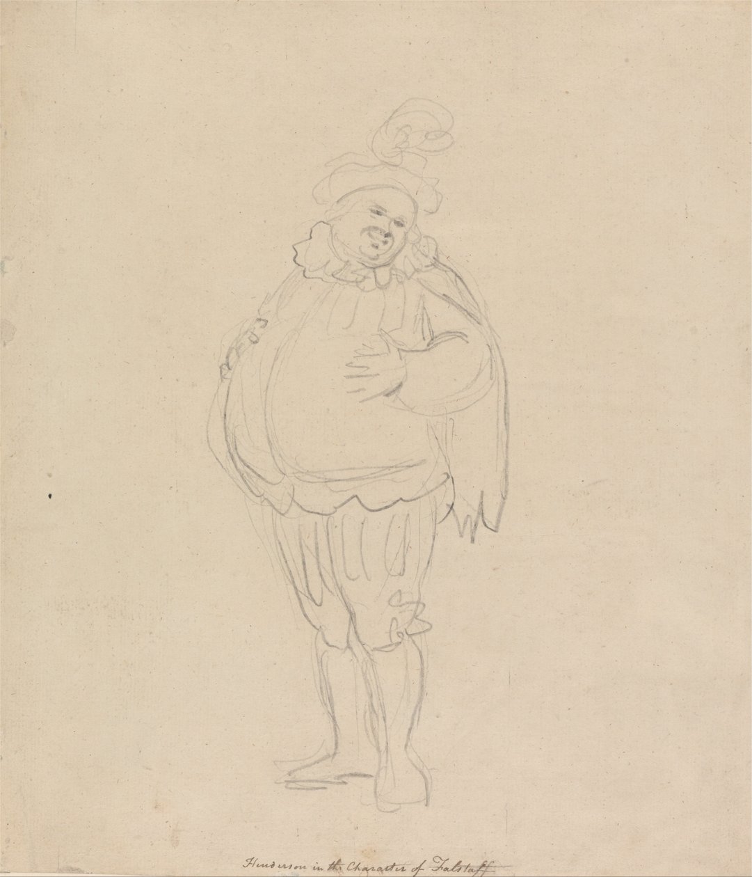 Henderson no personagem de Falstaff de Thomas Rowlandson