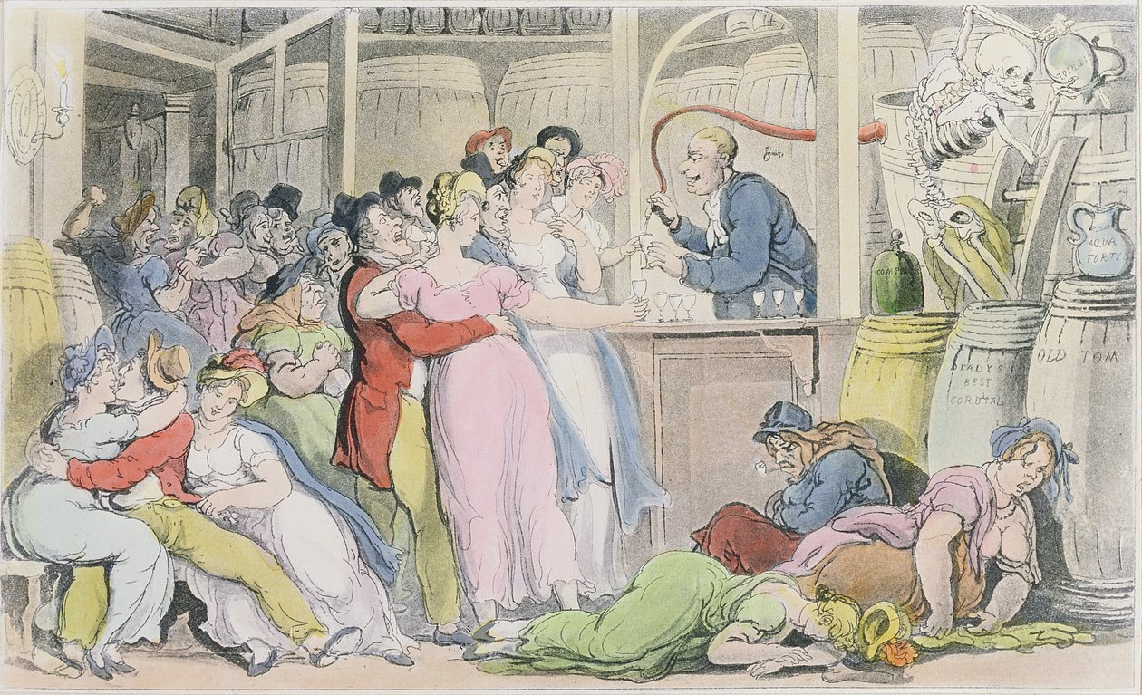 Ilustração de &39;A Dança da Morte Inglesa&39; por William Combe, 1815 (aquatint) de Thomas Rowlandson