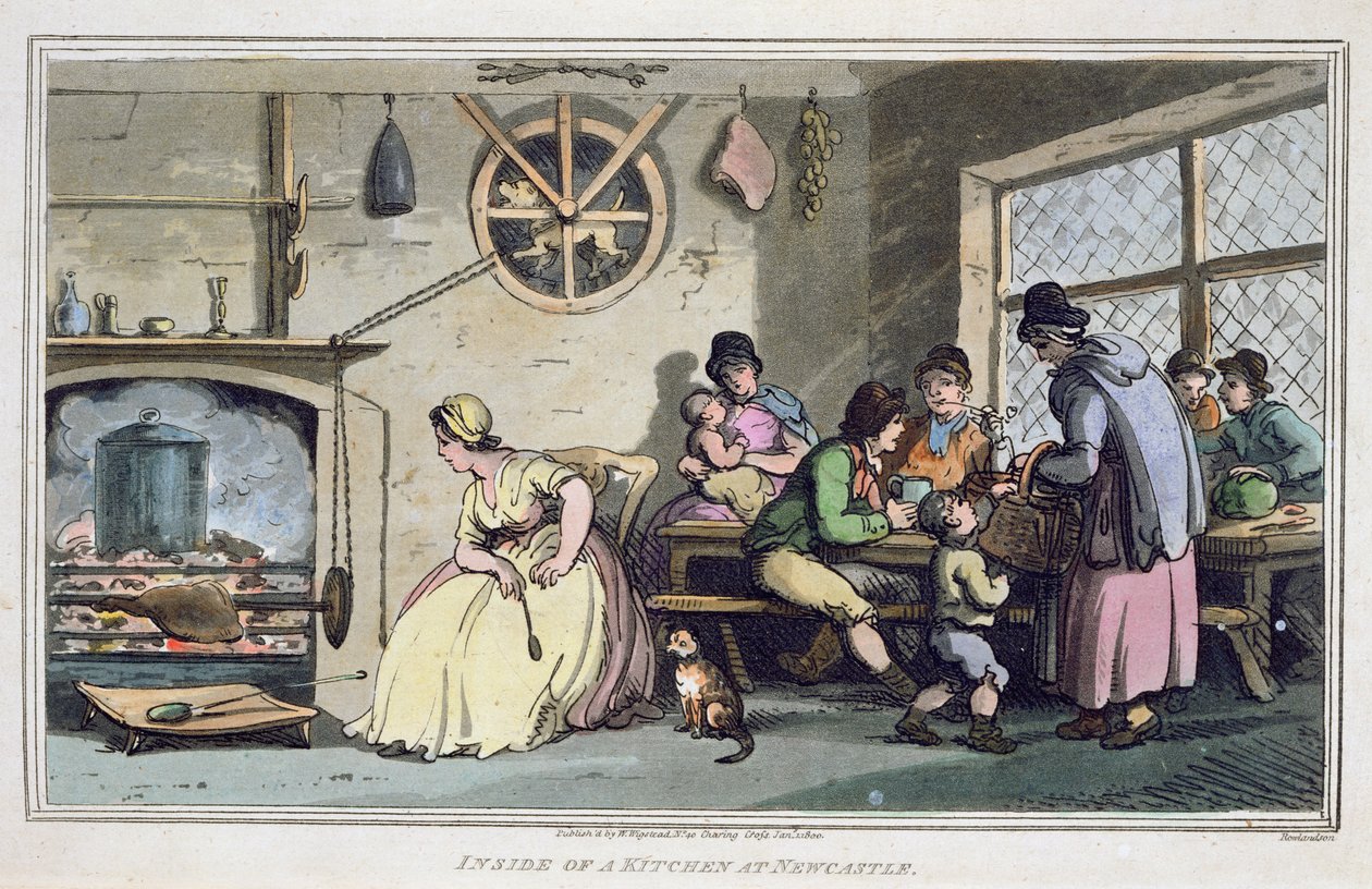 Dentro de uma cozinha em Newcastle, publicado em 1800 de Thomas Rowlandson