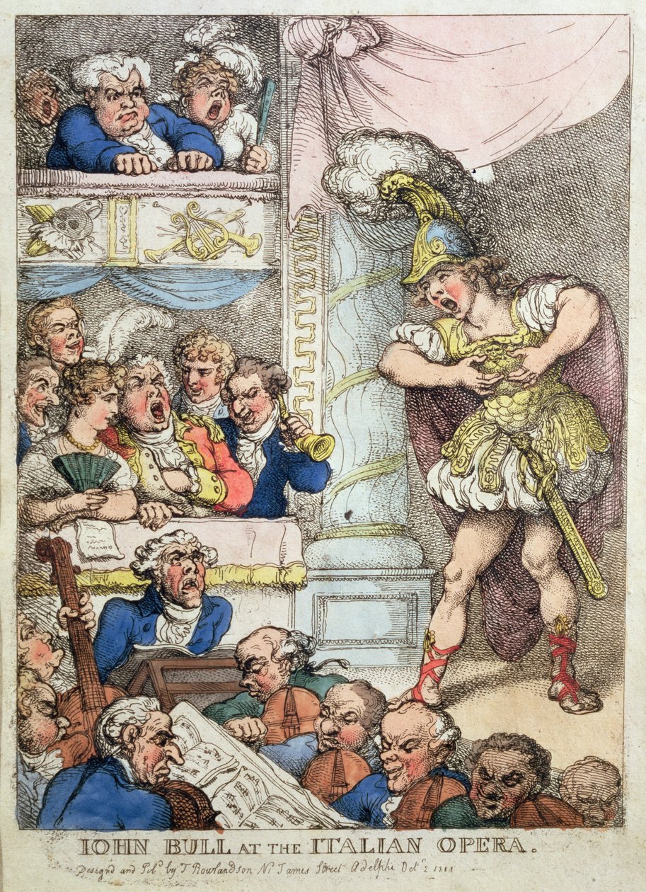 John Bull na ópera italiana, 1811 de Thomas Rowlandson