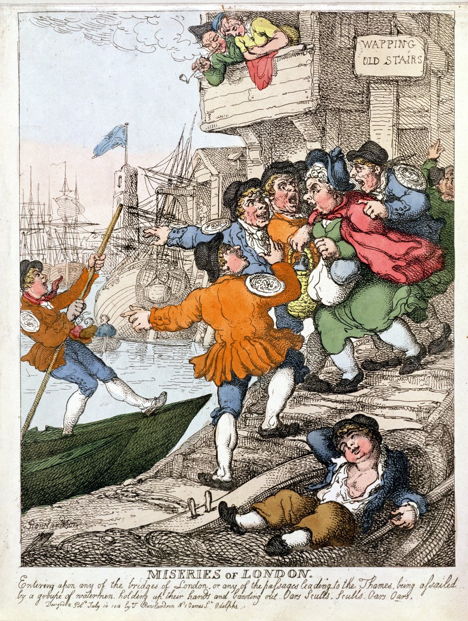 Miseries de Londres - o Tâmisa em Wapping de Thomas Rowlandson