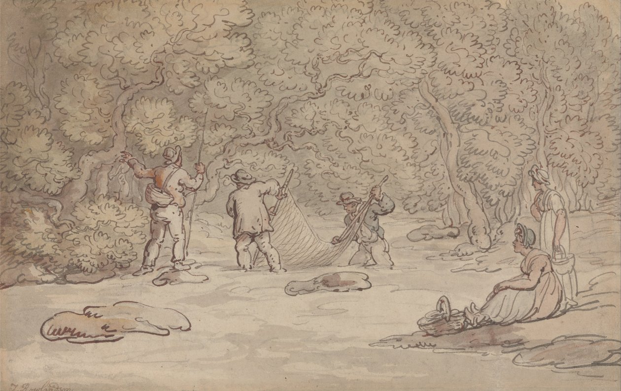 Rede de uma piscina de salmão de Thomas Rowlandson