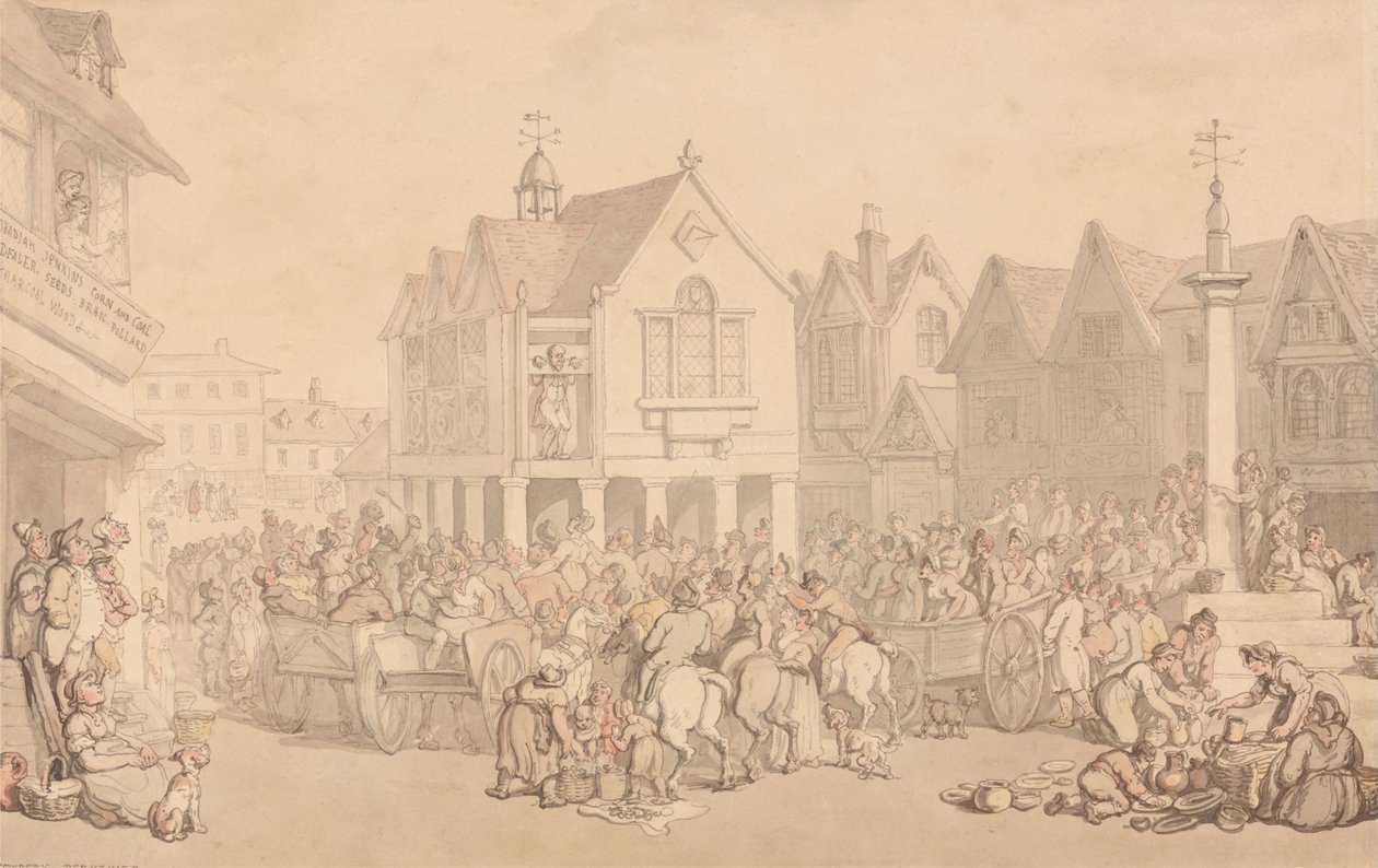 Newbury Market Place, Berkshire de Thomas Rowlandson