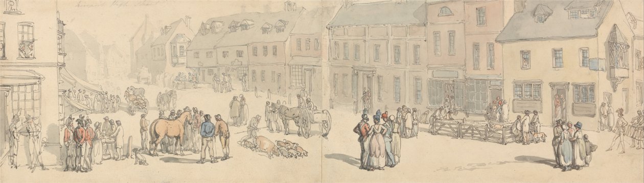 Newport High Street, Ilha de Wight de Thomas Rowlandson