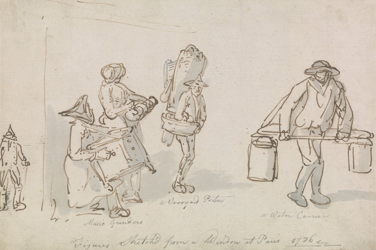 Figuras de rua parisienses de Thomas Rowlandson
