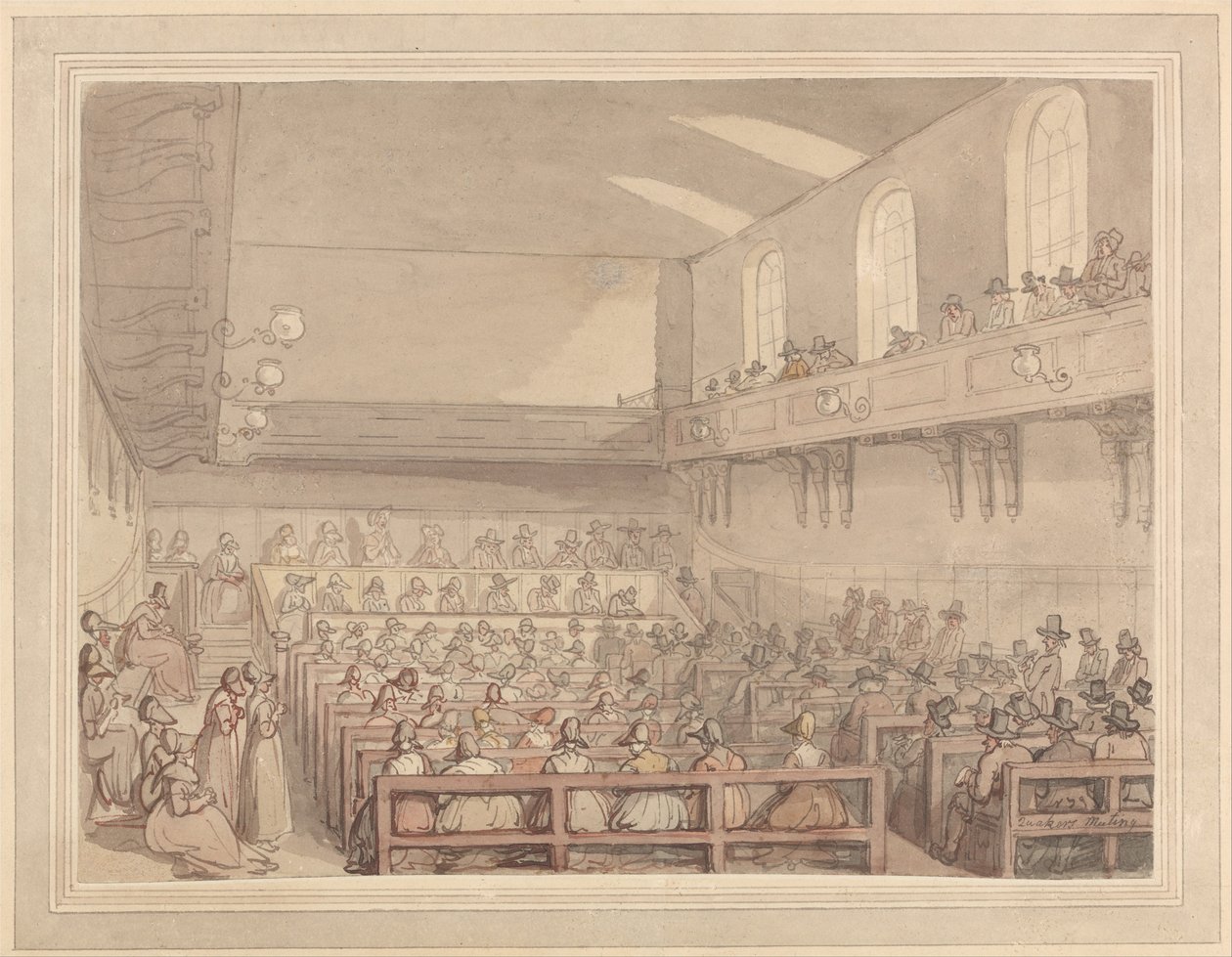 Encontro dos Quakers de Thomas Rowlandson
