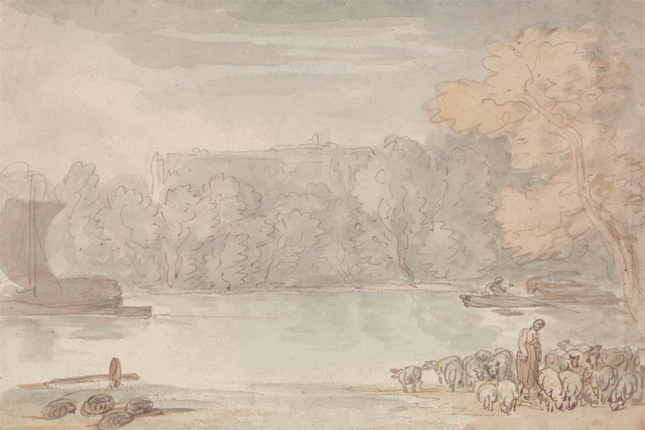 Cena do rio (o Tamisa em Eton) de Thomas Rowlandson