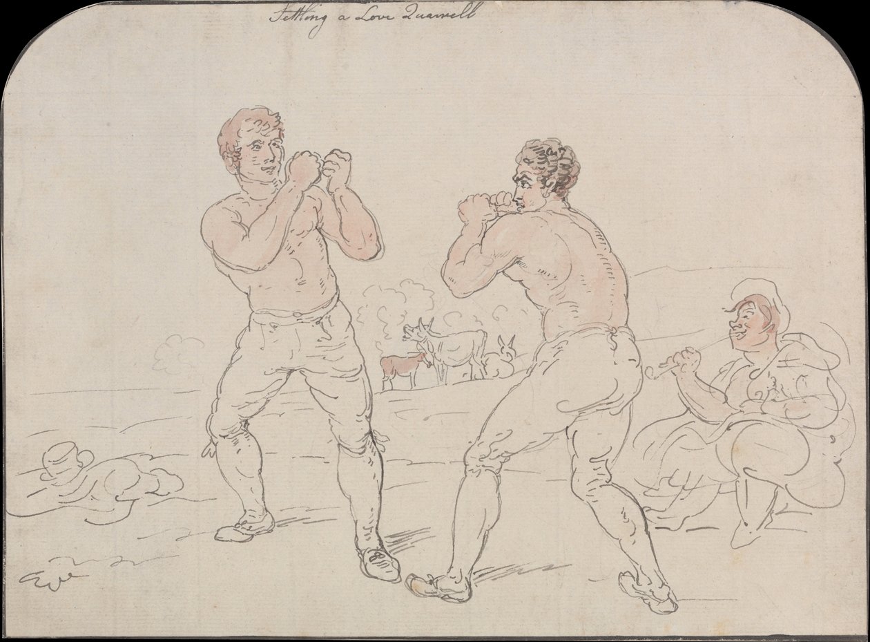 Assentando um amor Quarrell de Thomas Rowlandson
