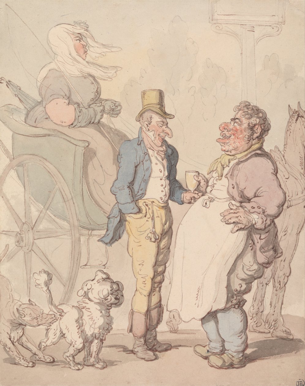 Esbelta Billy Tomando Refresco de Thomas Rowlandson