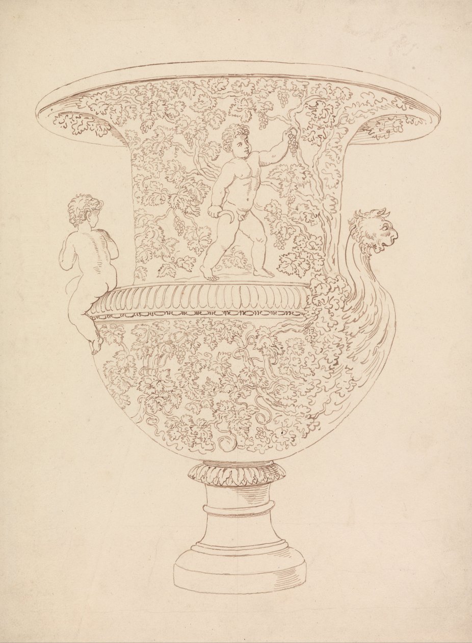 Estudo de um vaso de Thomas Rowlandson