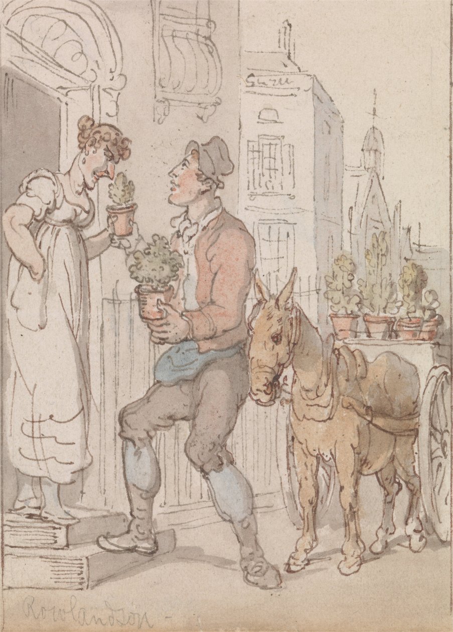 O vendedor de flores de Thomas Rowlandson