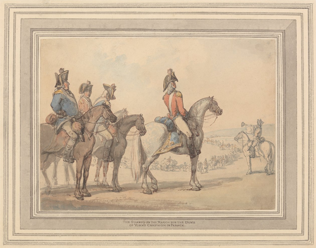 A Guarda na Marcha pela Campanha do Duque de Yorks na França de Thomas Rowlandson