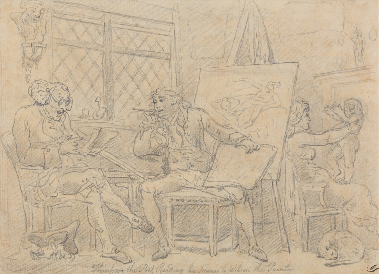 O historiador animando a mente do jovem pintor de Thomas Rowlandson