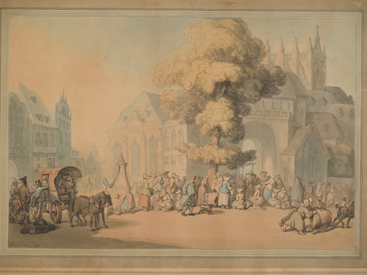 O Market Place, 1790 (wc) de Thomas Rowlandson