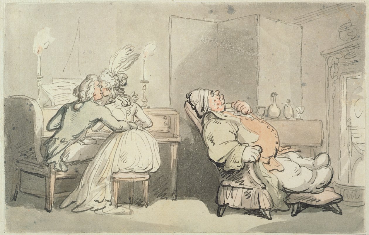 The Music Master, de &39;Scenes at Bath&39; (caneta e tinta no papel) de Thomas Rowlandson