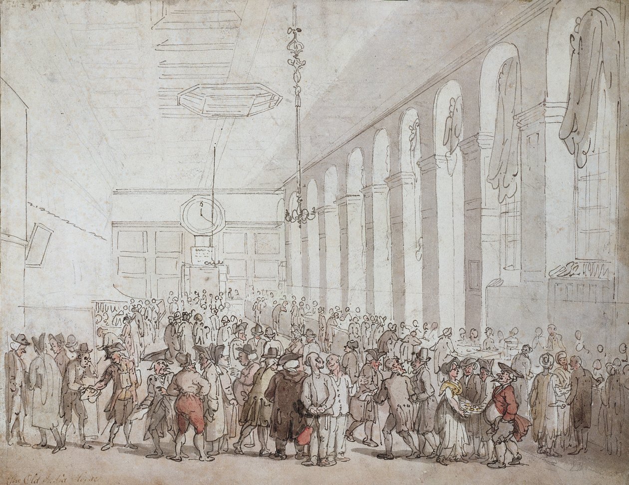 The Old India House (caneta e tinta e wc no papel) de Thomas Rowlandson