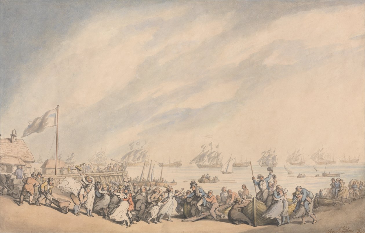 O retorno da frota a Great Yarmouth em 1797 de Thomas Rowlandson