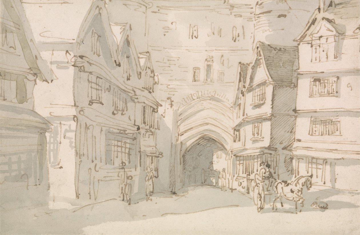 O portão sul, Exeter de Thomas Rowlandson