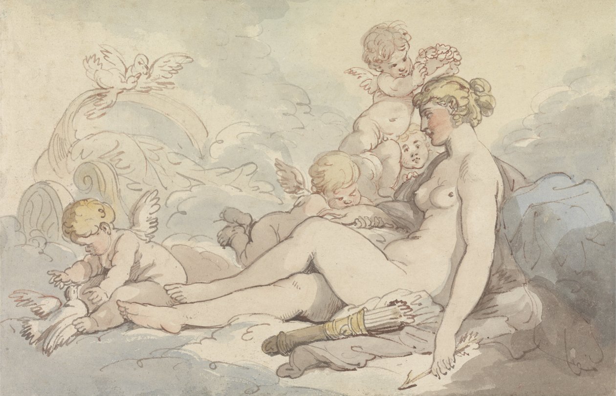 Vênus coroada pelo cupido de Thomas Rowlandson